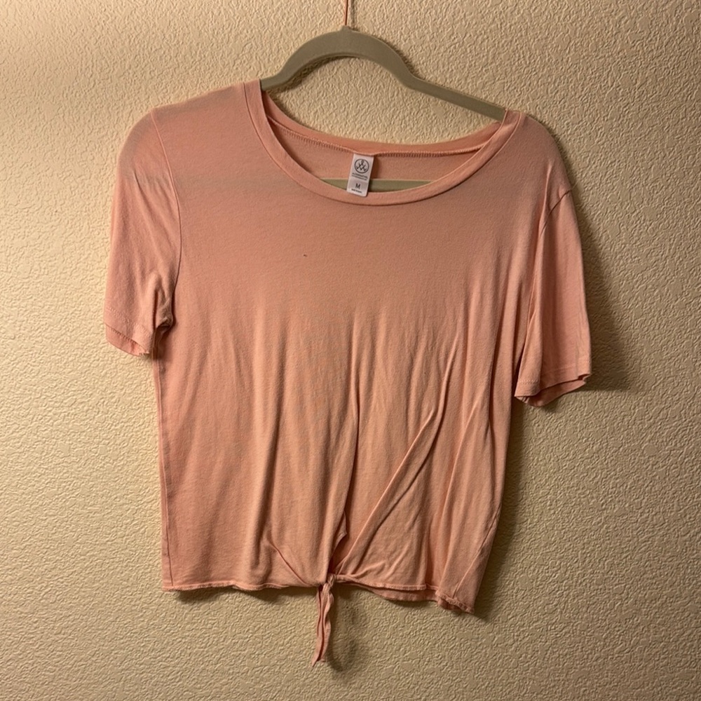Peach Tie-Front Women's Top